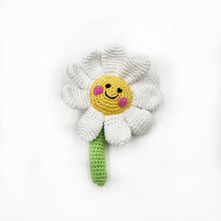 Hand-stitched Daisy Flower Rattle