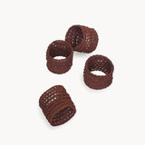 Handwoven Palm Fiber Napkin Ring - Brown (Set of 4)