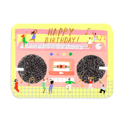 'Happy Birthday!' BoomBox Shaped Card