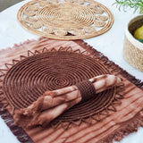 Handwoven Palm Fiber Napkin Ring - Brown (Set of 4)