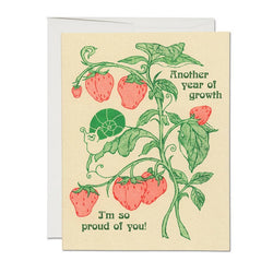 'Another Year of Growth - I'm So Proud Of You!' Strawberry Card