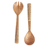 Hand-Carved Braided Mango Wood Salad Servers