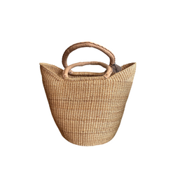 Ghana Basket - U Shape Leather Handle (Medium)