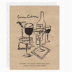 'Cin Cin - Cheers to Your Wedding Day (and Your Open Bar)' Plantable Seed Card