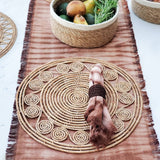 Handwoven Palm Fiber Napkin Ring - Brown (Set of 4)