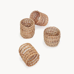 Handwoven Palm Fiber Napkin Ring - Natural (Set of 4)