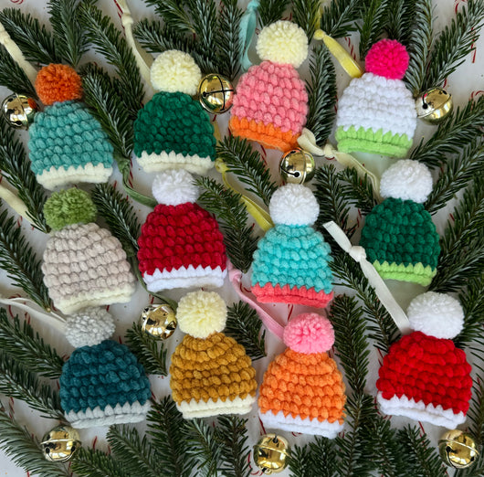 Handmade Beanie Ornament (any color)