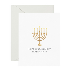 'Hope Your Holiday Season is Lit' Hanukkah Card