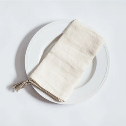 Linen Tasseled Dinner Napkin - Set of 4