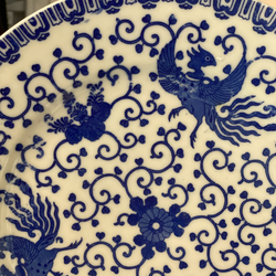 Vintage Blue + White Floral Bird Dish/Plate