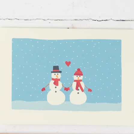 Two Snowman Love Christmas Card